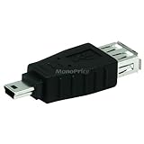 Monoprice USB A Female to Mini 5 pin (B5) Male Adapter (104814)