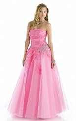 Beaded Applique Crystal Crystals Lace Chiffon/Taffeta/Tulle Bridesmaid Dress/Quinceanera Dress 