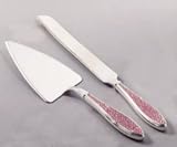 Pink Glitter Cake Knife & Server Set