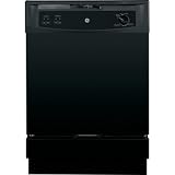GE: GSD2301RBB 24” Built-In Dishwasher with Power Cord, 3 Level Power Scrub Wash System, Turn-To-Start 4 Touchpads Control, 5 Number of Cycles, Heated Dry On/Off HotStart Dishwasher Options, ENERGY STAR Qualified: Black
