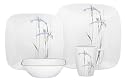 Corelle Square Round 16-Piece Dinnerware Set, Shadow Iris