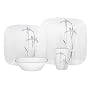 Corelle Square Round 16-Piece Dinnerware Set, Shadow Iris