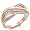 Rose Gold Crossover Clear CZ Pave Ring, Size-5