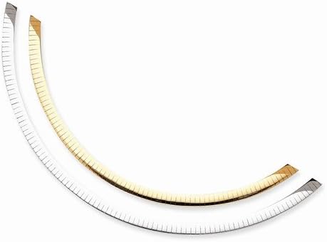 14k Two-tone Lt Reversible 5mm Omega w/extender Necklace
