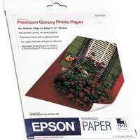 Epson High-Gloss Premium Borderless Photo Paper, 5 x 7 Inches, 20 Sheets per Pack (S041464)