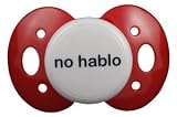 Lots to Say Baby Pacifier- no hablo-Red-Made in the USA
