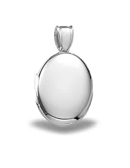 Sterling Silver Oval " Heavy Weight" Picture Locket 3/4 inch x 1 inch Sterling Silver