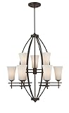 Quoizel BWN5009TM Bowen 9 Light Rod Hung Chandelier