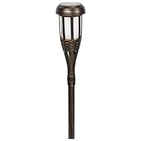 Paradise GL23983BR12 Solar Mini Round Tiki Outdoor Light, Brown, 12-Pack