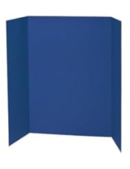 From Amazon.com. Click for details:
 Spotlight 1 Ply Trifold Display Board, 48" Width x 36" Height, Blue Spotlight 1 Ply Trifold Display Board, 48" Width x 36" Height, Blue