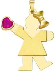14K Gold The Kids July CZ Birthstone Girl Charm