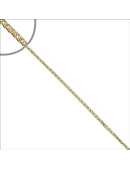 14k Yellow Gold, Stylish Spiga Wheat Chain Link Anklet with White Rhodium Pave Accents