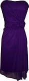 Strapless Stretch Mesh Knee-Length Gown With Florettes, Medium, Purple
