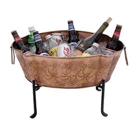 Click here to buy Achla C-52C Embossed Copper Galvanized Tub by Achla.