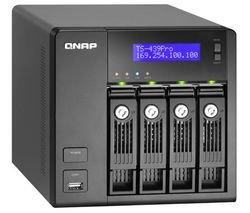 QNAP TS-439 Pro Turbo NAS - NAS - 0 GB - Serial ATA-300 - RAID 0, 1, 5, 6, JBOD, 5 hot spare - Hi-Speed USB / Gigabit Ethernet / eSATA-300 - iSCSI