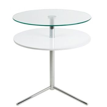 Leitmotiv - Table Basse Double Top Glass - Blanc