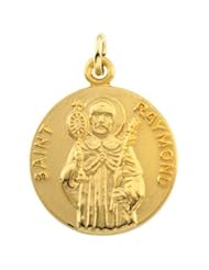 14K Yellow Gold 18.00 mm St. Raymond Medal