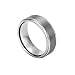 8mm Tungsten Carbide Wedding Band Ring with Satin Inlay Beveled Edges