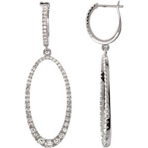Genuine IceCarats Designer Jewelry Gift 14K White Gold Diamond Earrings. Pair 1 1/4 Ct Tw Diamond Earrings In 14K White Gold