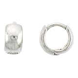 Sterling Silver Plain Huggie Hoop Earrings, 5 16 (8mm)