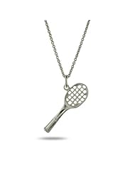 Sterling Silver Tennis Racket Pendant