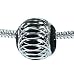 BLACK Silver Ball Charm Bead for Troll Biagi Pandora