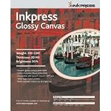 Inkpress Fine Art Glossy Canvas, 350 gsm, 20 mil, 35% Cotton, 65% Polyester, 13 x 19 , (50 sheets)