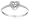 10k White Gold Diamond Heart Ring, Size 7