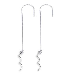 925 Sterling Silver Spiral Threader Dangle Earrings