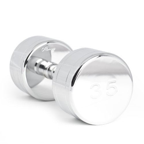 CAP Barbell Chrome Dumbbell with Contoured Handle, 35-Pound