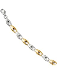 14k rhodium plated yellow gold Leslies Two tone Diamond cut Bracelet
