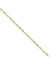 1.5mm, 14 Karat Yellow Gold, Rope Chain - 14 inch