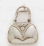 14kt White Gold Purse Charm with Diamond Accent - ES1369