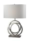 Dimond D2058 18-Inch Width by 25-Inch Height Trinity Table Lamp in Polished Nickel with Pure White Faux Silk Shade and Pure White Fabric Liner