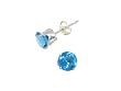 Sterling Silver 3mm Round CZ Fashion Birthstone Earring in 4 Prong Setting, December