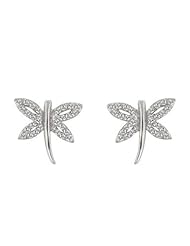 Cubic Zirconia Dragonfly Earrings