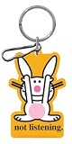 Happy Bunny Not Listening Key Chain