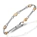 14 Kt Two Toned Gold Cable Linked Bezel Diamond Bracelet