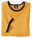 NEW Hanes Beefy - Ringer T-Shirt Gld Ngt/Dp Nvy-S