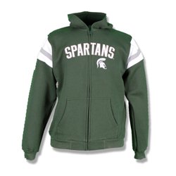Michigan State Spartans Youth Hooded Sweatshirts - Tackle Twill Zip