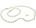 Jewelry : Cultured White 7-7.5mm Pearl Earring Studs, Necklace, and Bracelet Set in 14K Yellow Gold