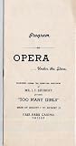 Opera Under the Stars TOO MANY GIRLS Program Fair Park Casino Dallas 1940's
