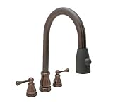2 Hndl Antique Bronze Pulldown Kitchen Faucet