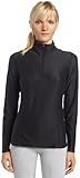 Snow Angel Women's Doeskin Zip T Neck Top,Black,Medium