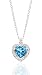 Jewelry : BEAUTIFUL 2.45 TCW GENUINE BLUE TOPAZ & DIAMOND 14K HEART PENDANT