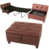 Bonded Leather Ottoman/Sleeper - Chocolate