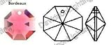 Crystal Red Octagon 30% Lead Color Faceted Sphere 14 mm # 1050-14