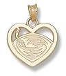 Atlanta Thrashers Full Logo Heart Charm/Pendant -14K/10K, Stainless Steel or Gold Plated