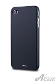 Acase(TM) Superleggera diabo fit case for iPhone 4 with Screen Protector (Black)