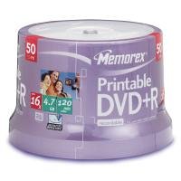 Memorex 864115-50 DVD+R 16x Printable 50 Pack Cakebox